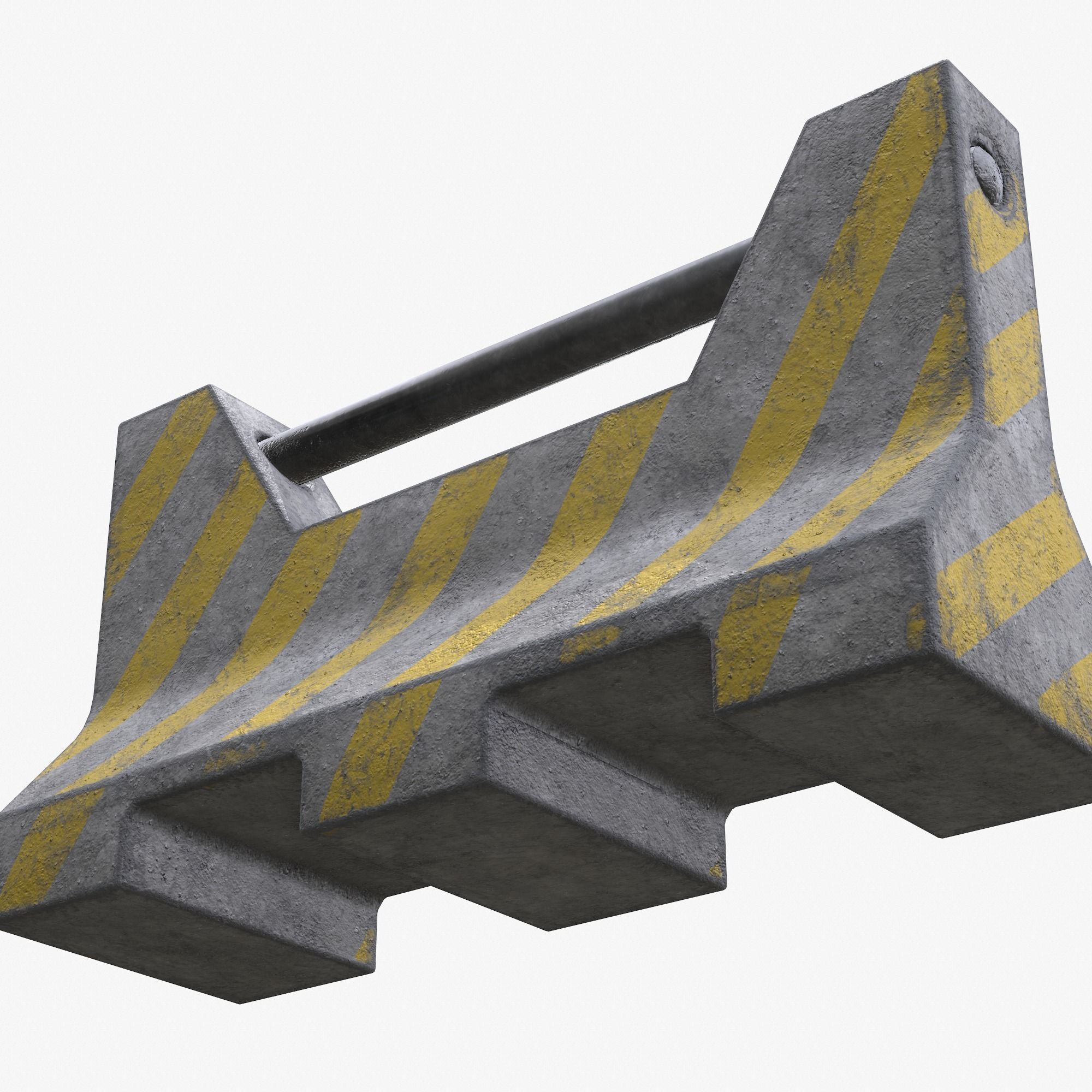 Concrete Barrier PBR 3D model Low-poly 3D model_9