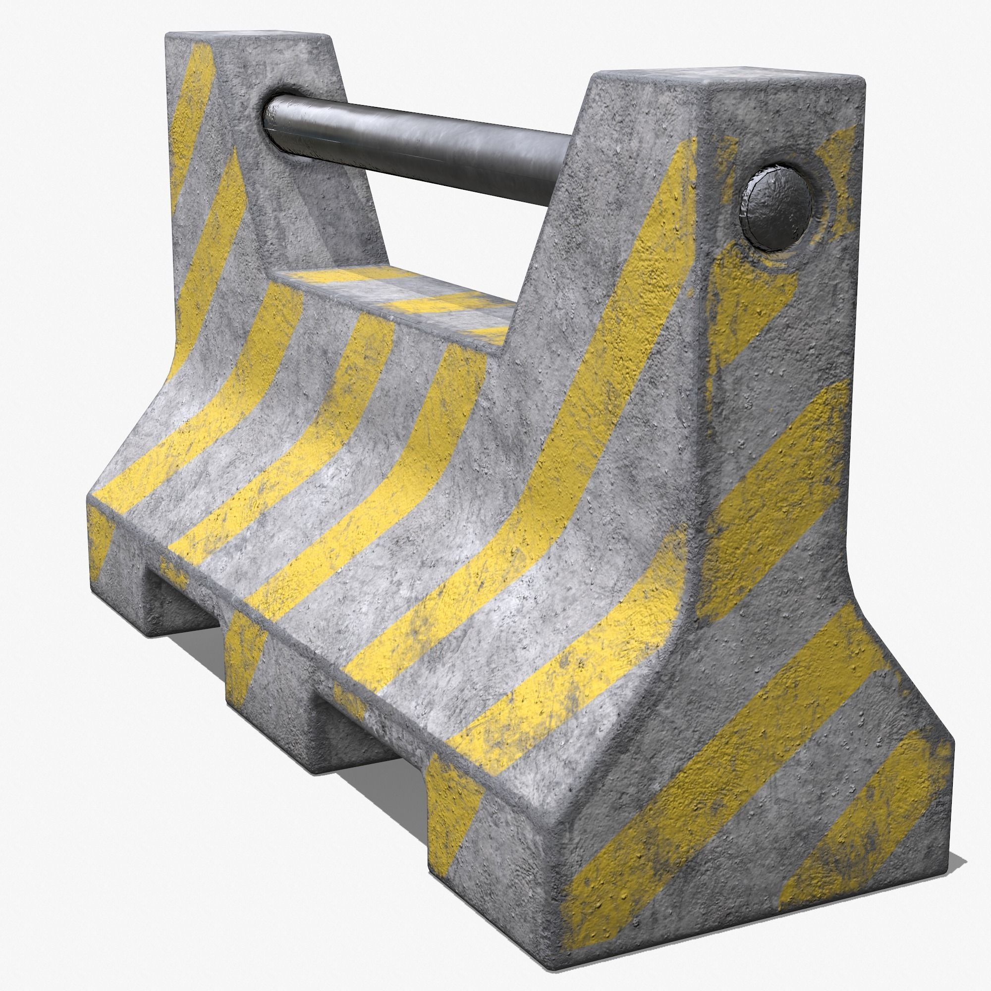 Concrete Barrier PBR 3D model Low-poly 3D model_8