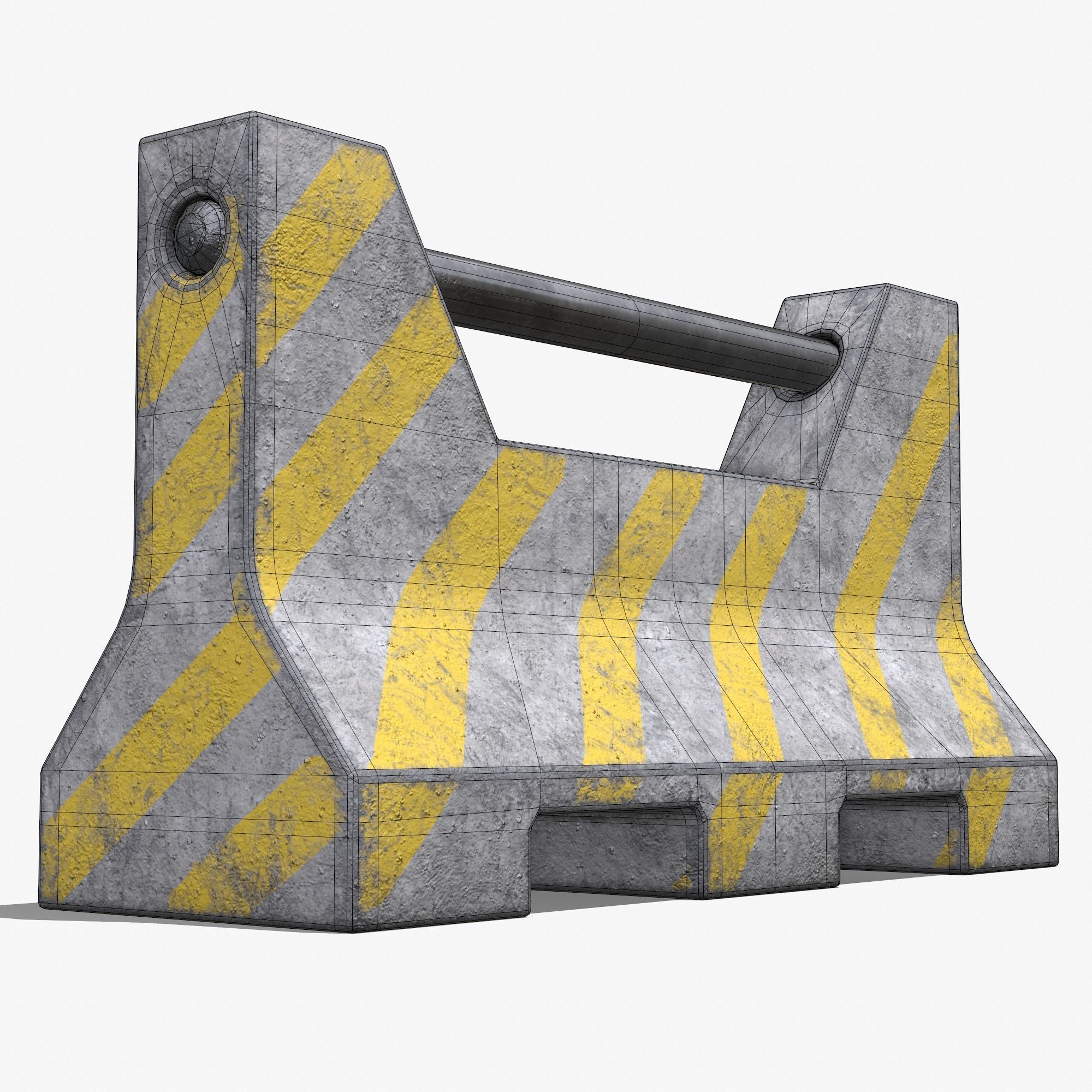 Concrete Barrier PBR 3D model Low-poly 3D model_7