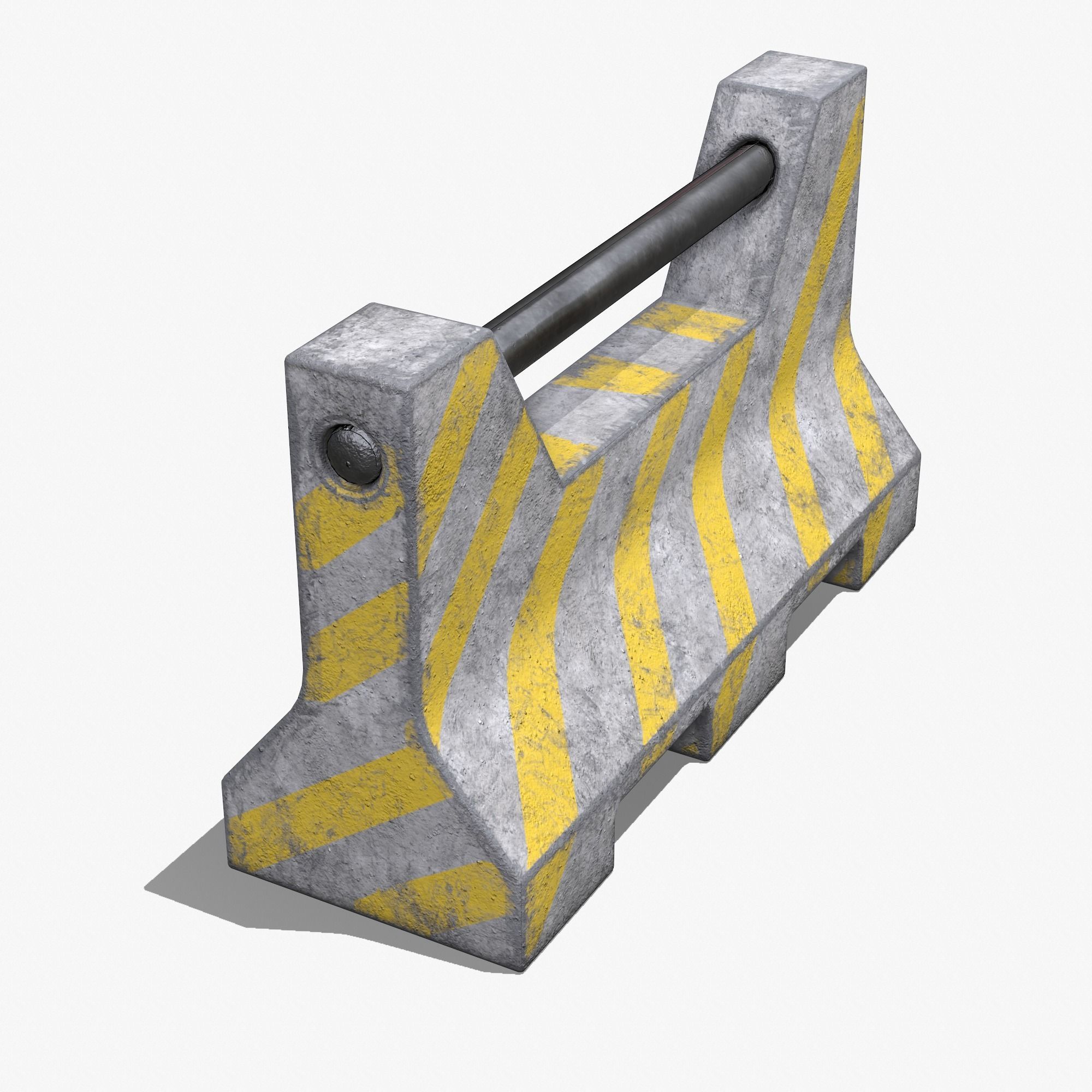 Concrete Barrier PBR 3D model Low-poly 3D model_2