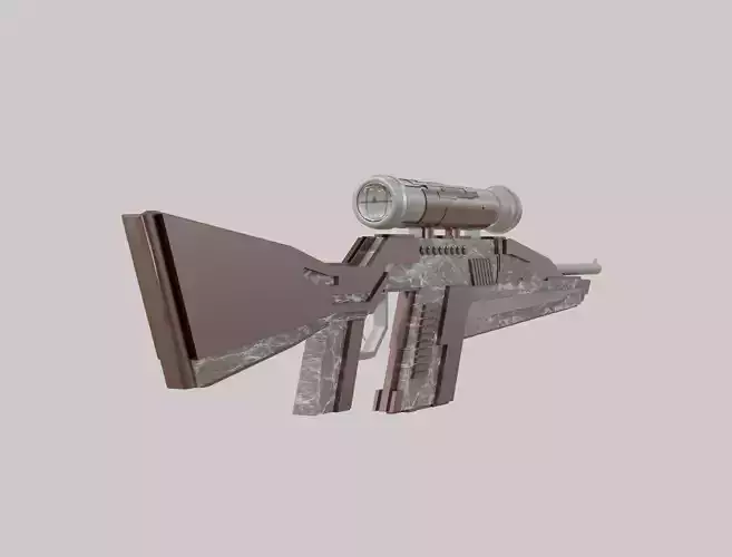 Gun weapon Low-poly 3D model