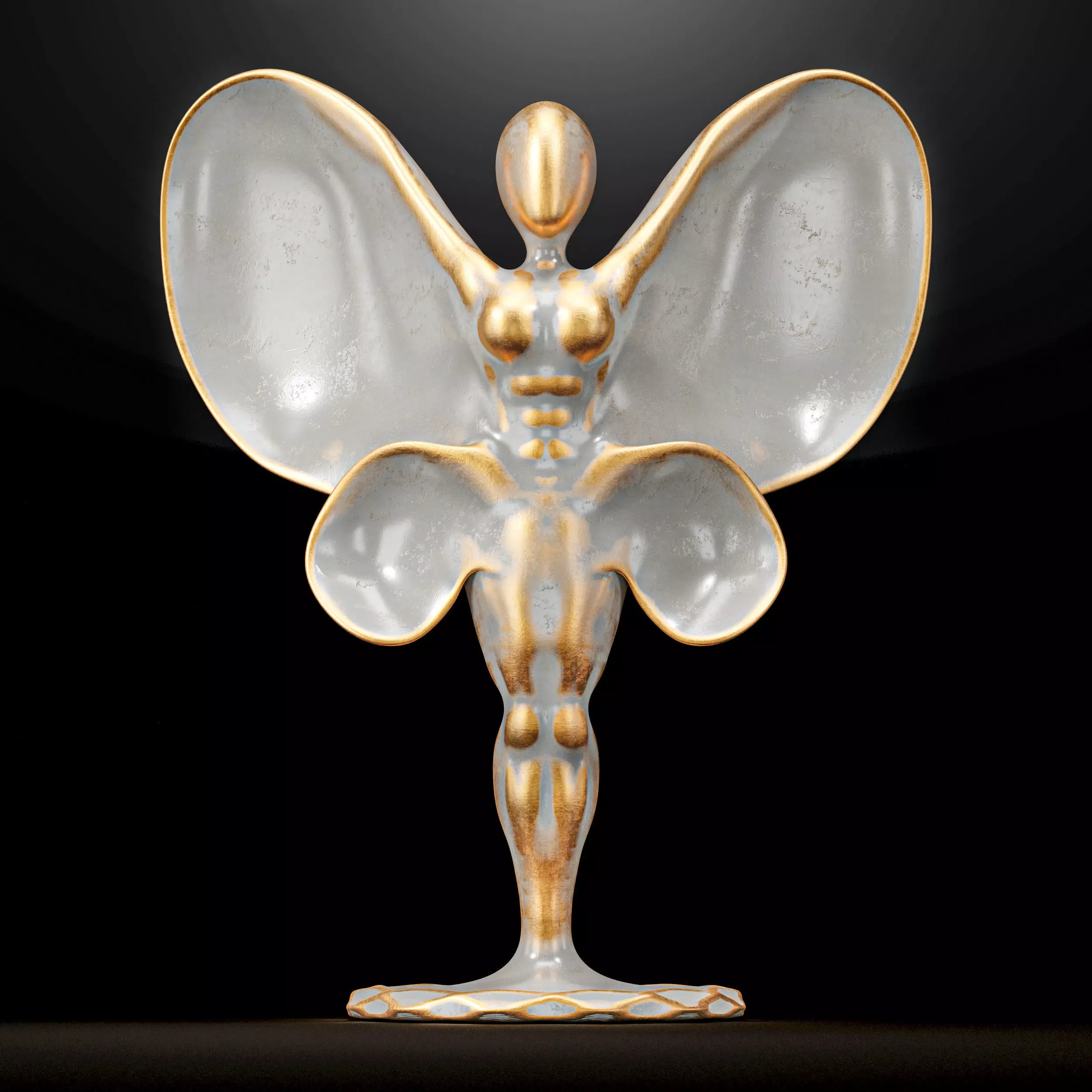 Butterfly Sculpture Italian Statuario marble 3D model_0