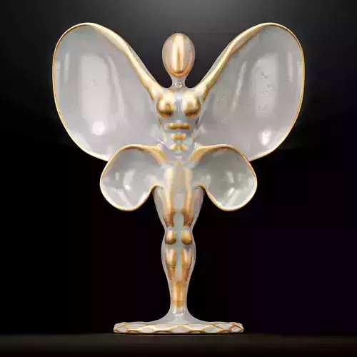 Butterfly Sculpture Italian Statuario marble 3D model