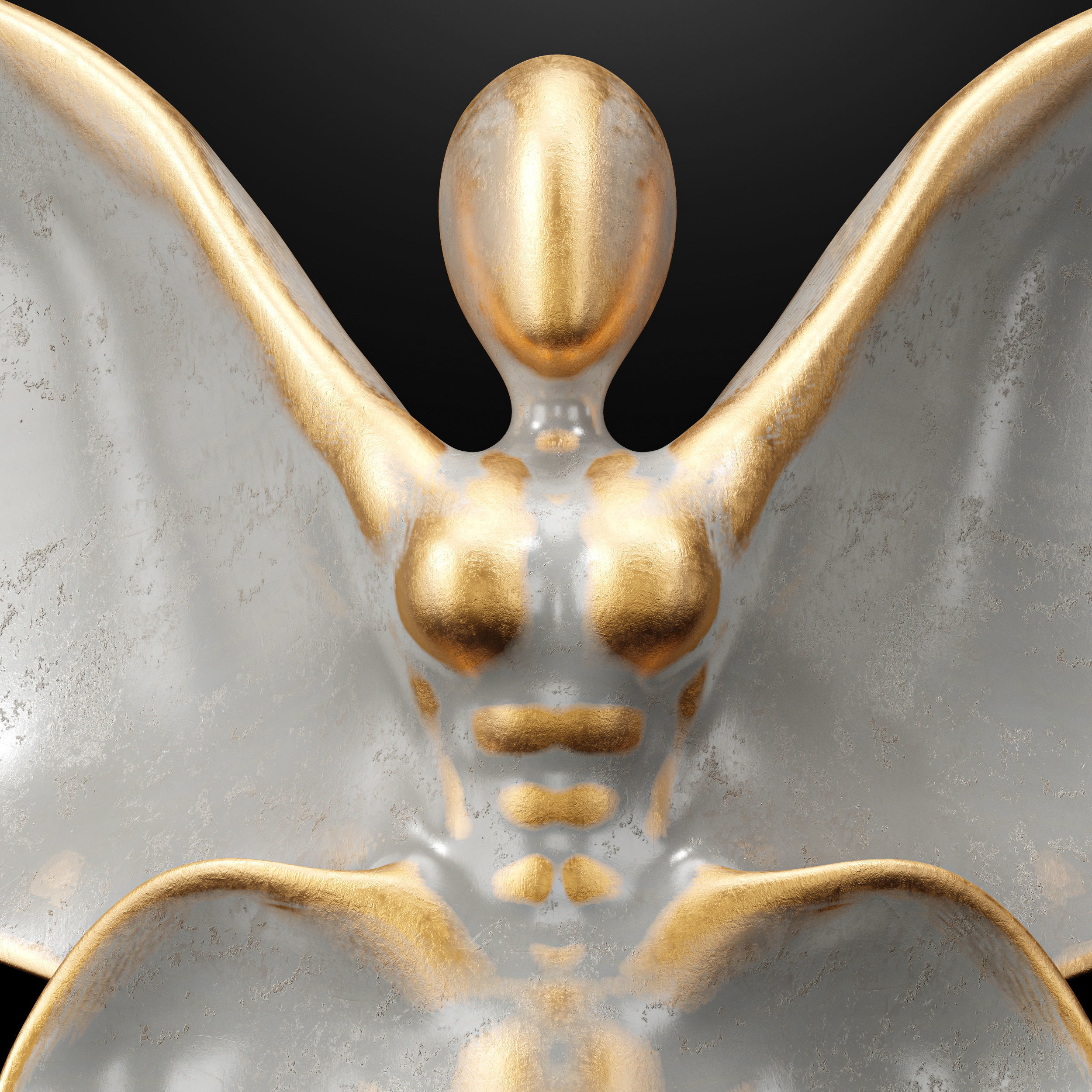 Butterfly Sculpture Italian Statuario marble 3D model_4