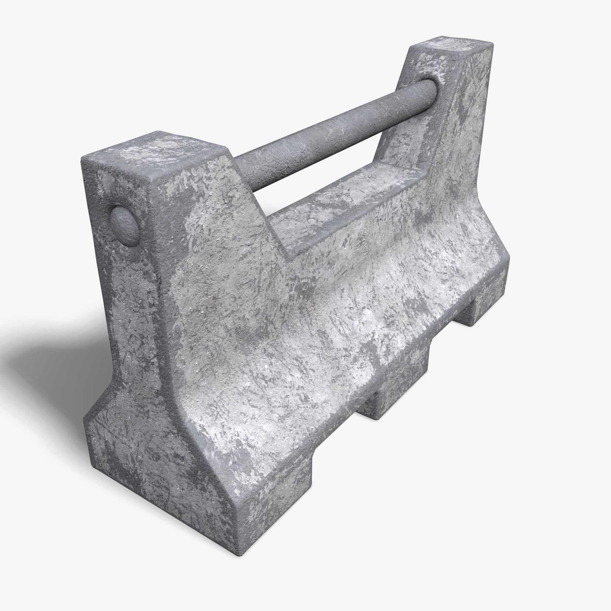 Concrete Barrier PBR 3D model Low-poly 3D model_8
