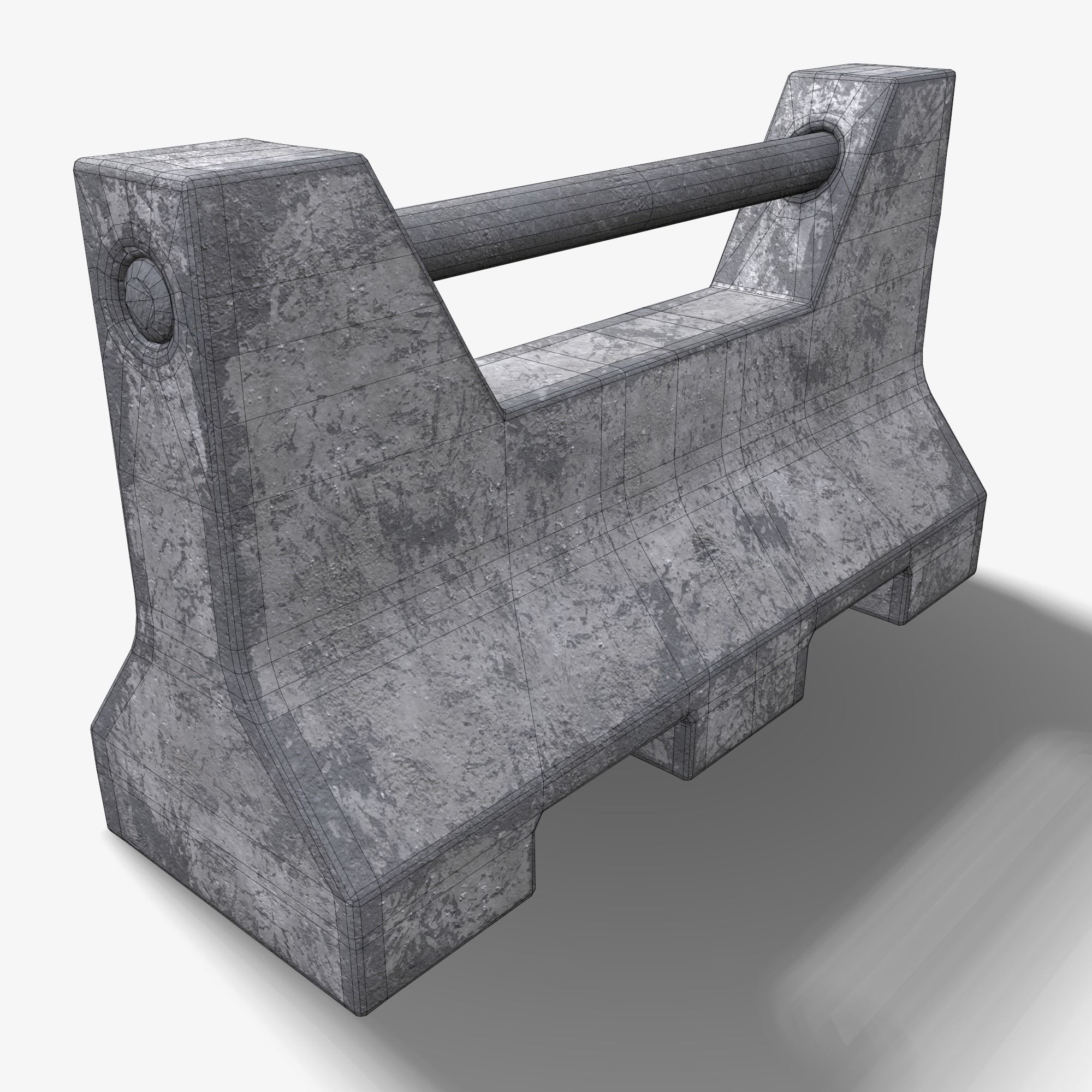 Concrete Barrier PBR 3D model Low-poly 3D model_9