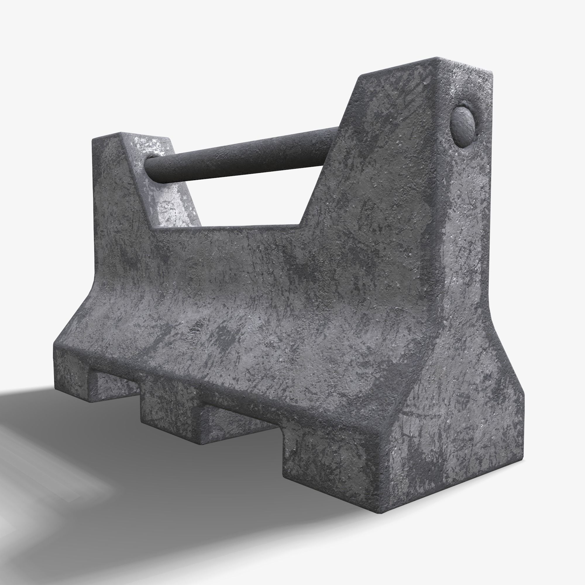 Concrete Barrier PBR 3D model Low-poly 3D model_3