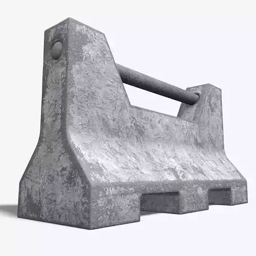 Concrete Barrier PBR 3D model
