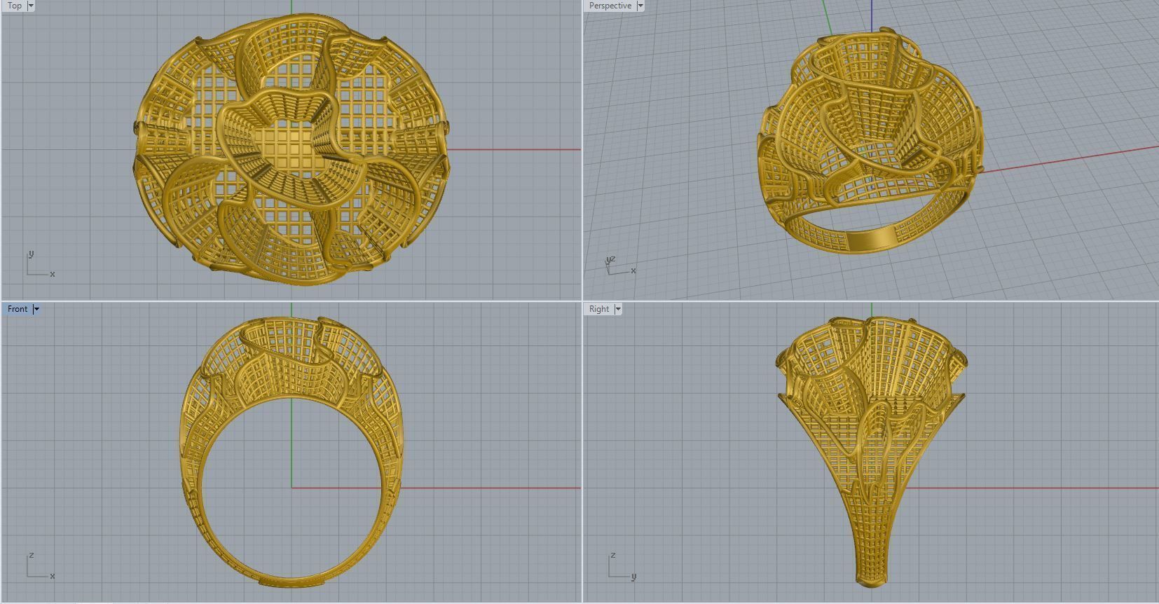 women ring 3D print model_4