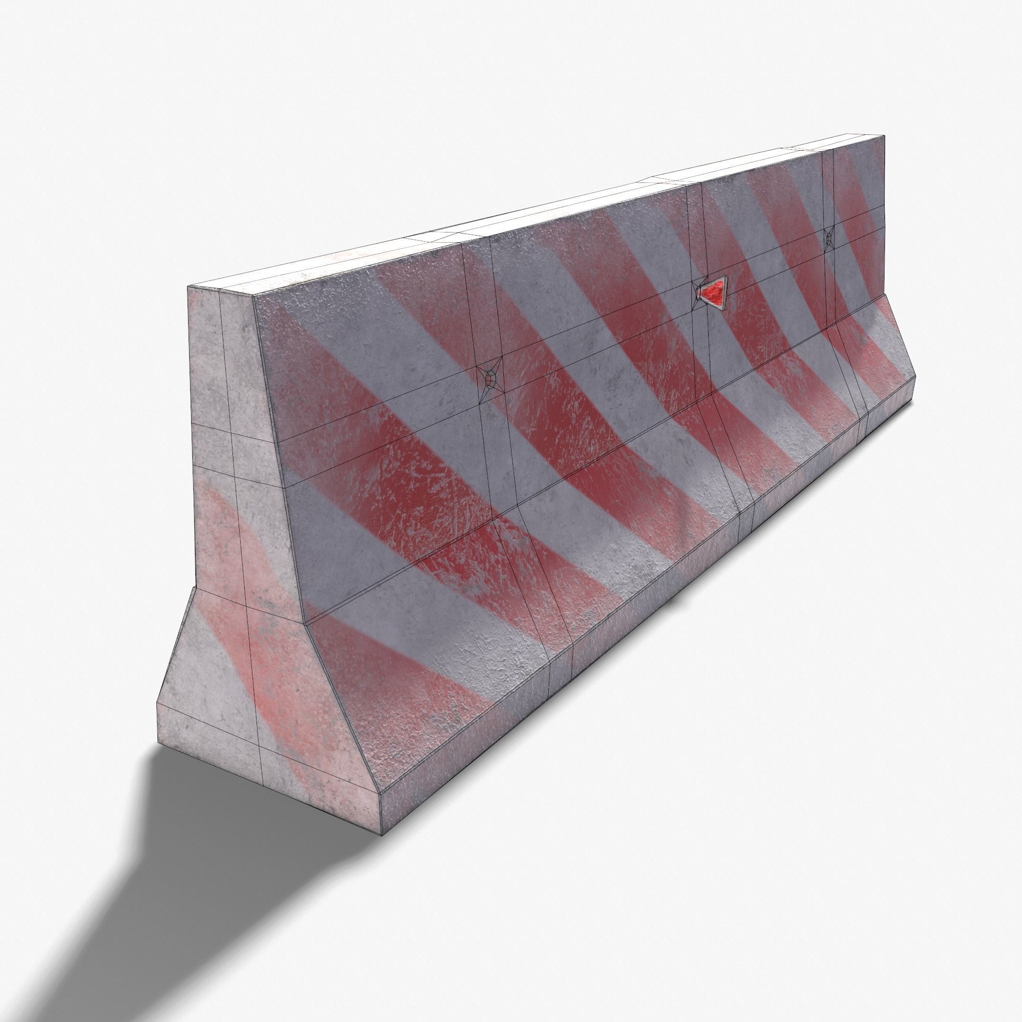 Concrete Barrier PBR 3D model Low-poly 3D model_5