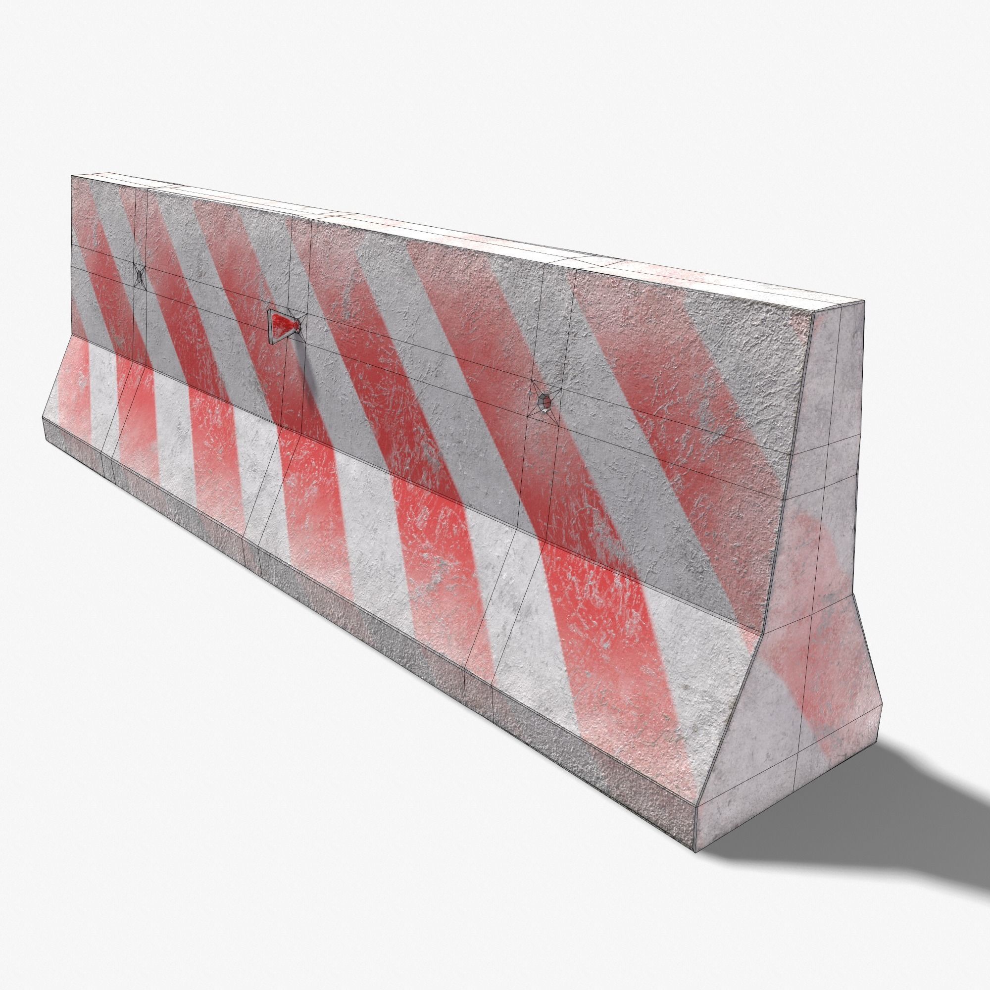 Concrete Barrier PBR 3D model Low-poly 3D model_6