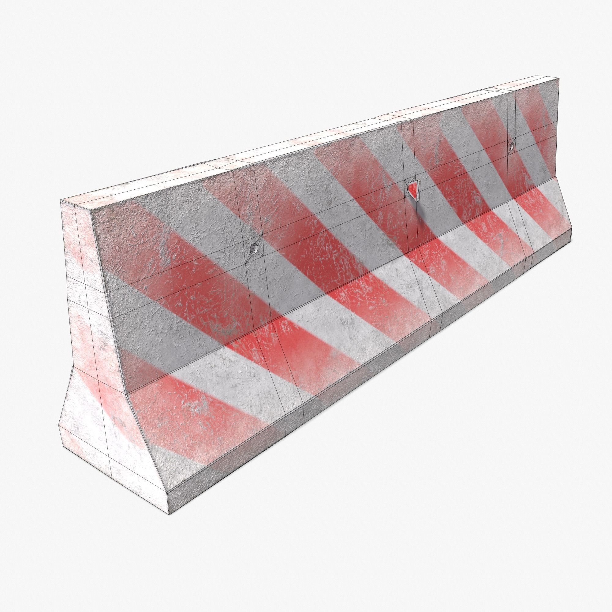 Concrete Barrier PBR 3D model Low-poly 3D model_7