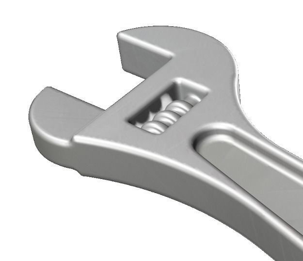 Fabulous Steel Wrench Low-poly 3D model_4
