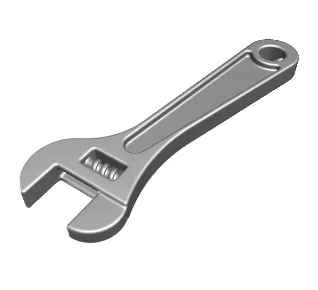 Fabulous Steel Wrench Low-poly 3D model_0