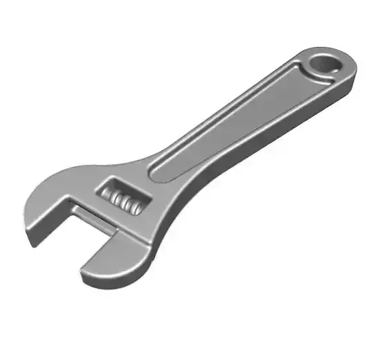 Fabulous Steel Wrench Low-poly 3D model