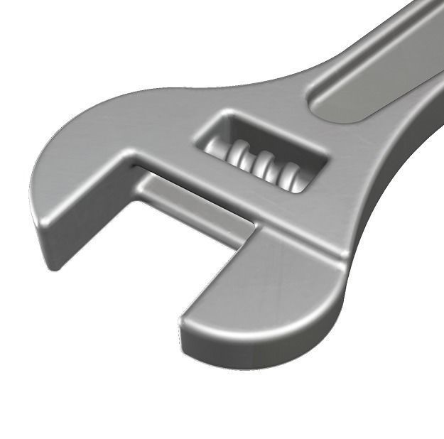 Fabulous Steel Wrench Low-poly 3D model_2
