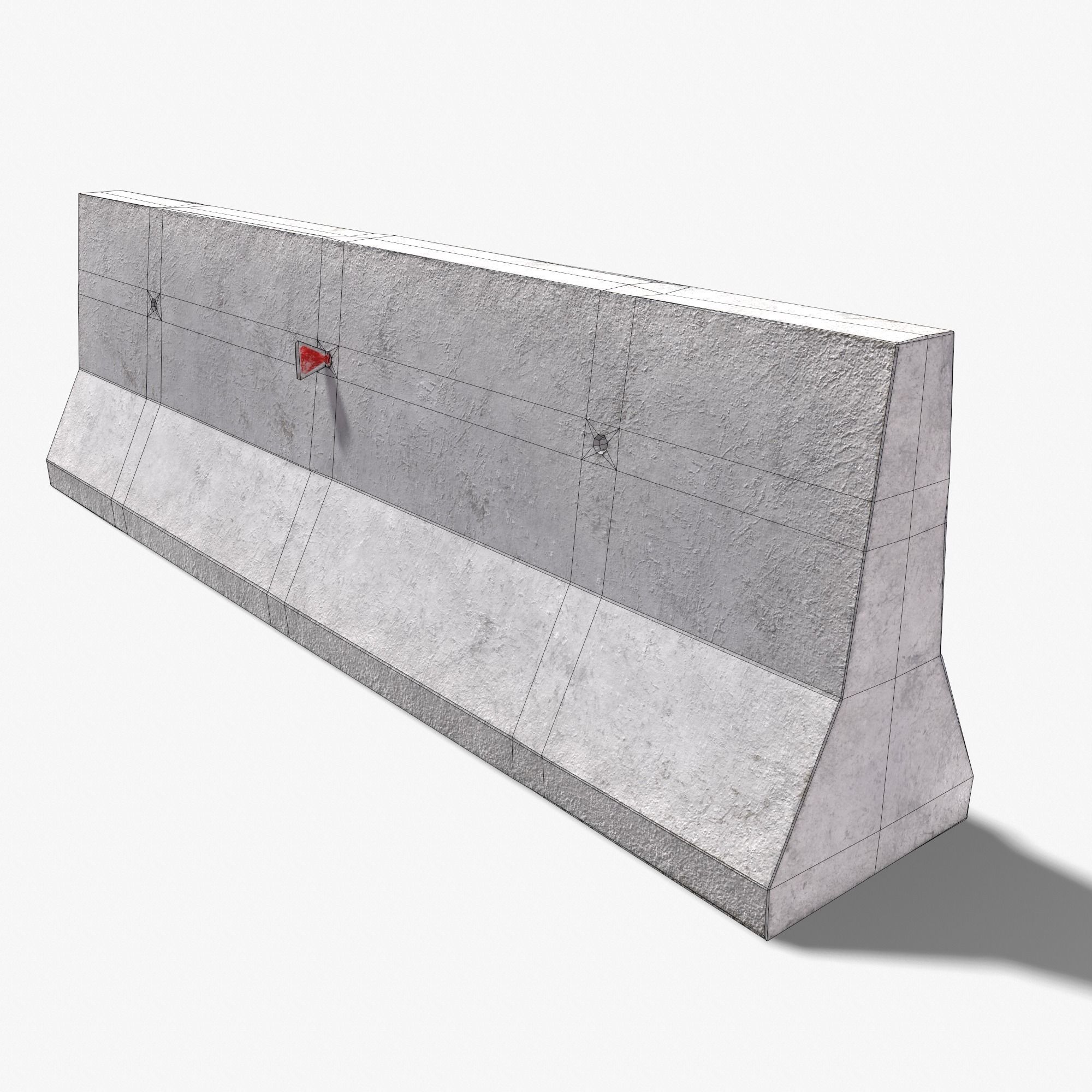 Concrete Barrier PBR 3D model Low-poly 3D model_9