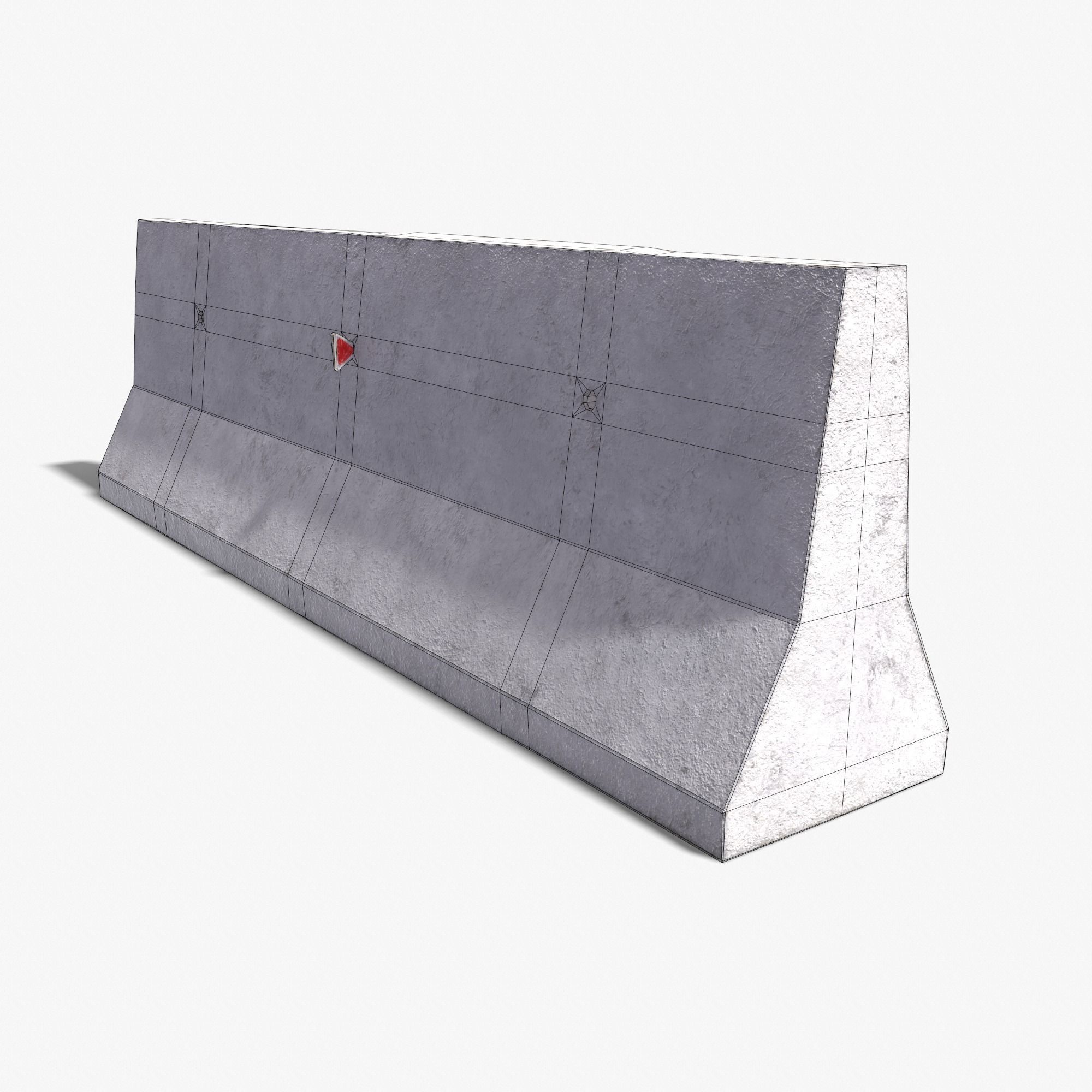 Concrete Barrier PBR 3D model Low-poly 3D model_8