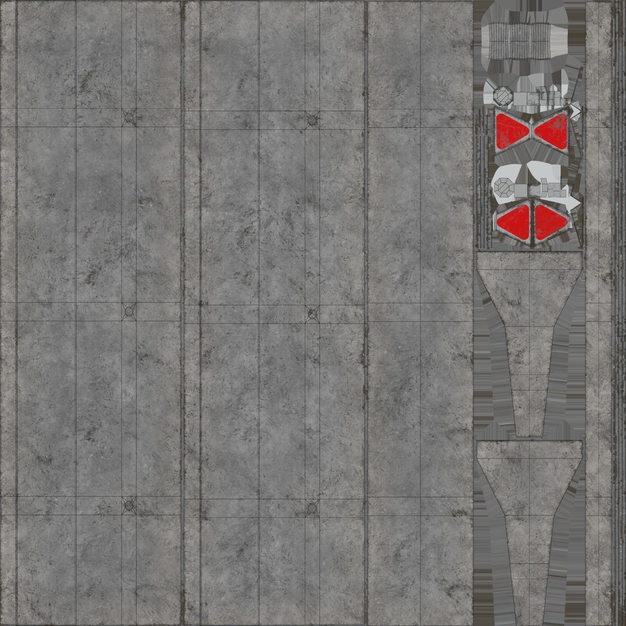 Concrete Barrier PBR 3D model Low-poly 3D model_12