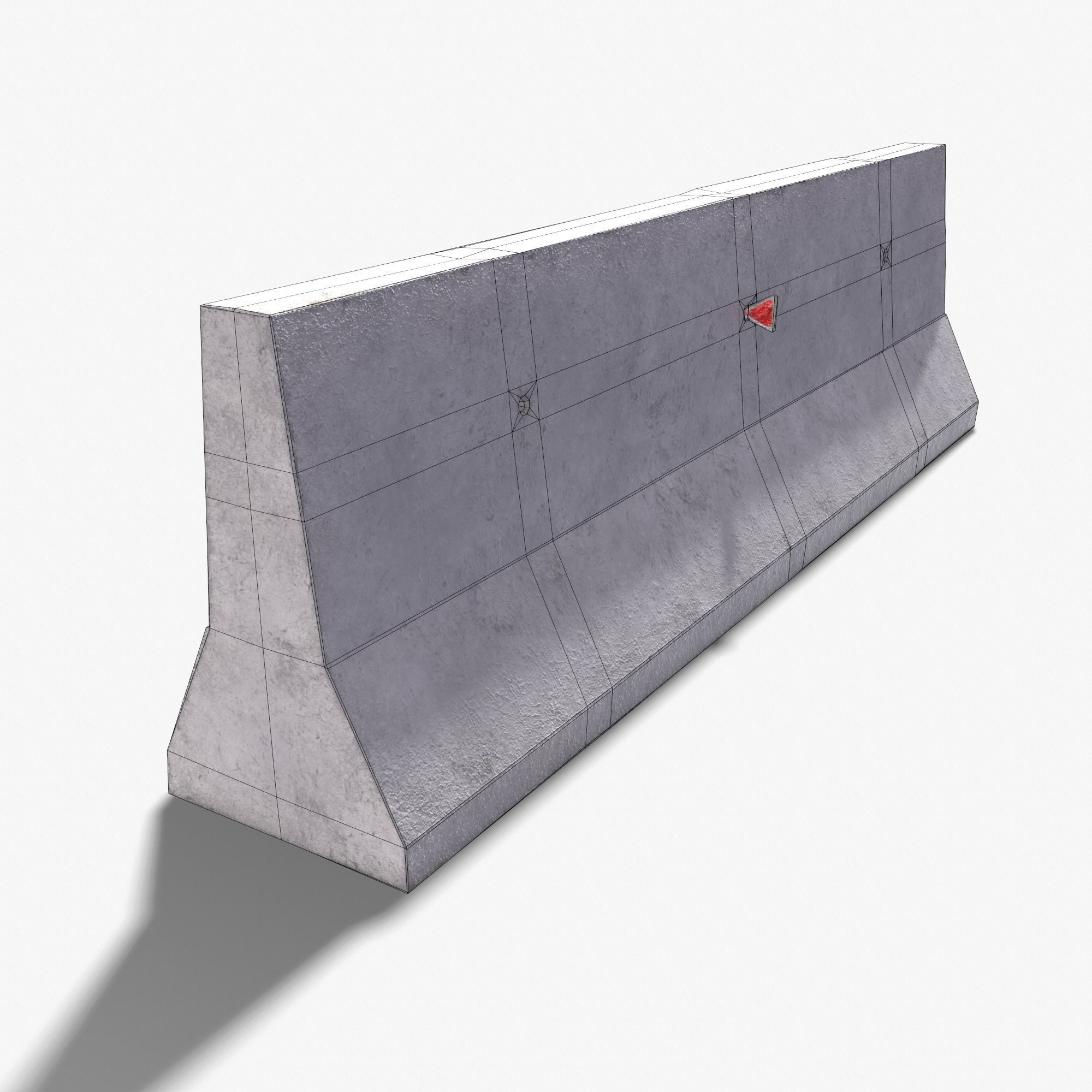 Concrete Barrier PBR 3D model Low-poly 3D model_11