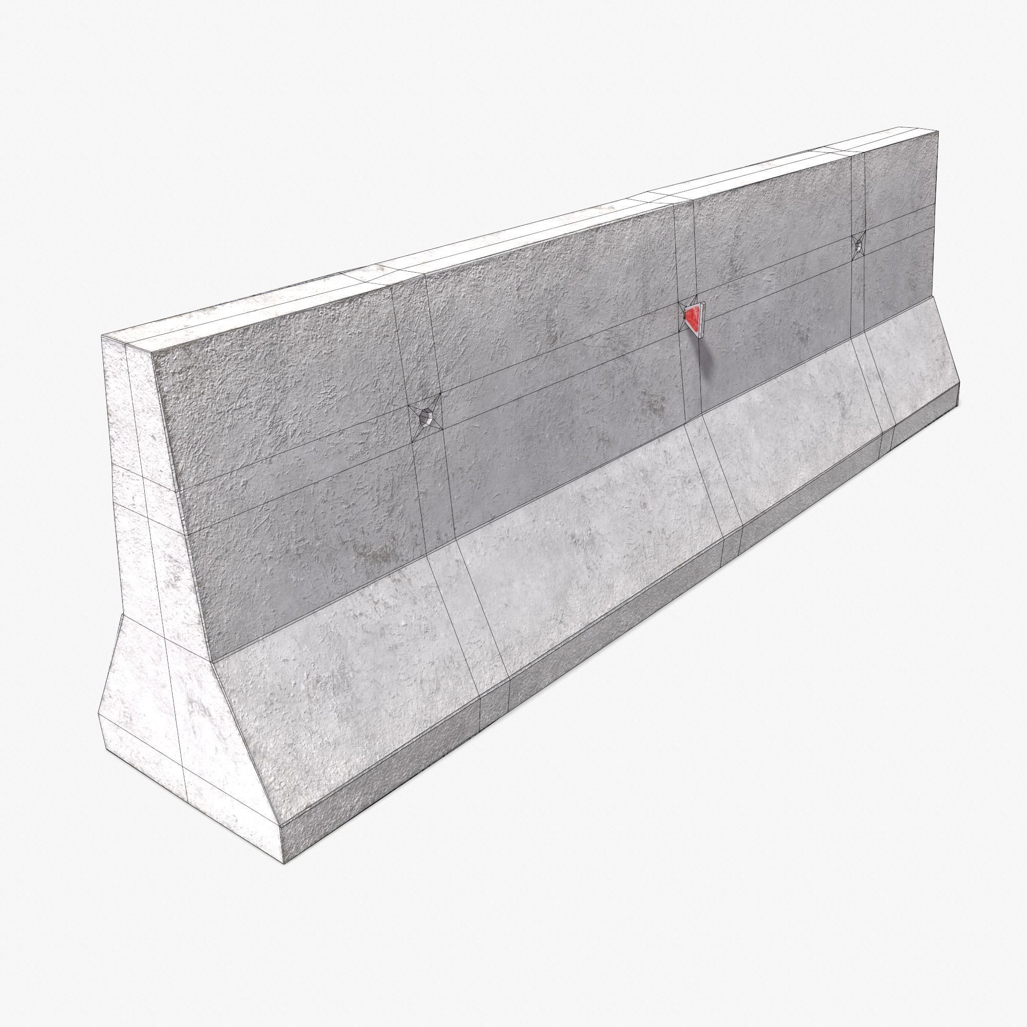 Concrete Barrier PBR 3D model Low-poly 3D model_10