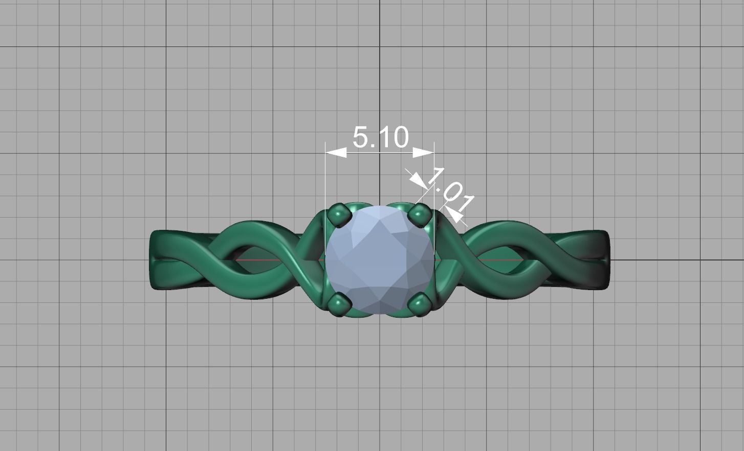 Diamond Solitaire Ring Half Carat Stone Heart Ring 3D print model_16