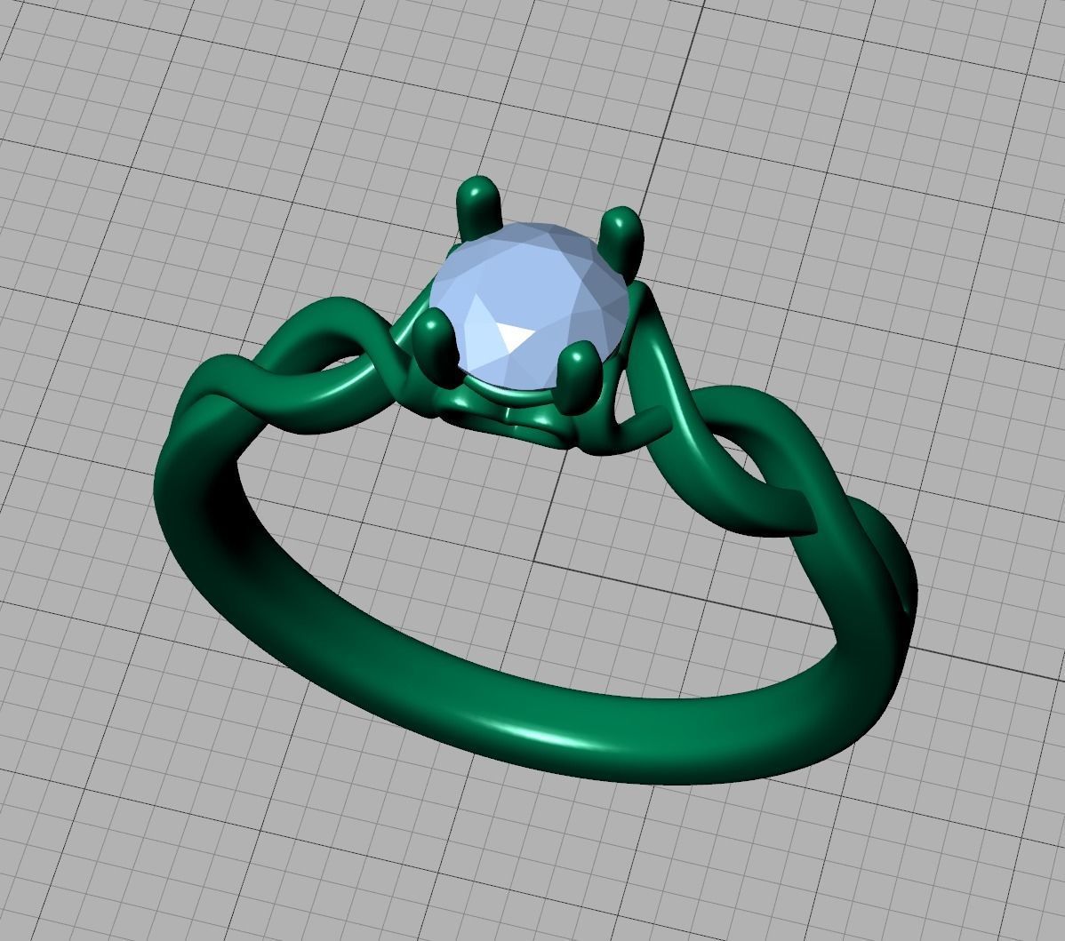 Diamond Solitaire Ring Half Carat Stone Heart Ring 3D print model_20