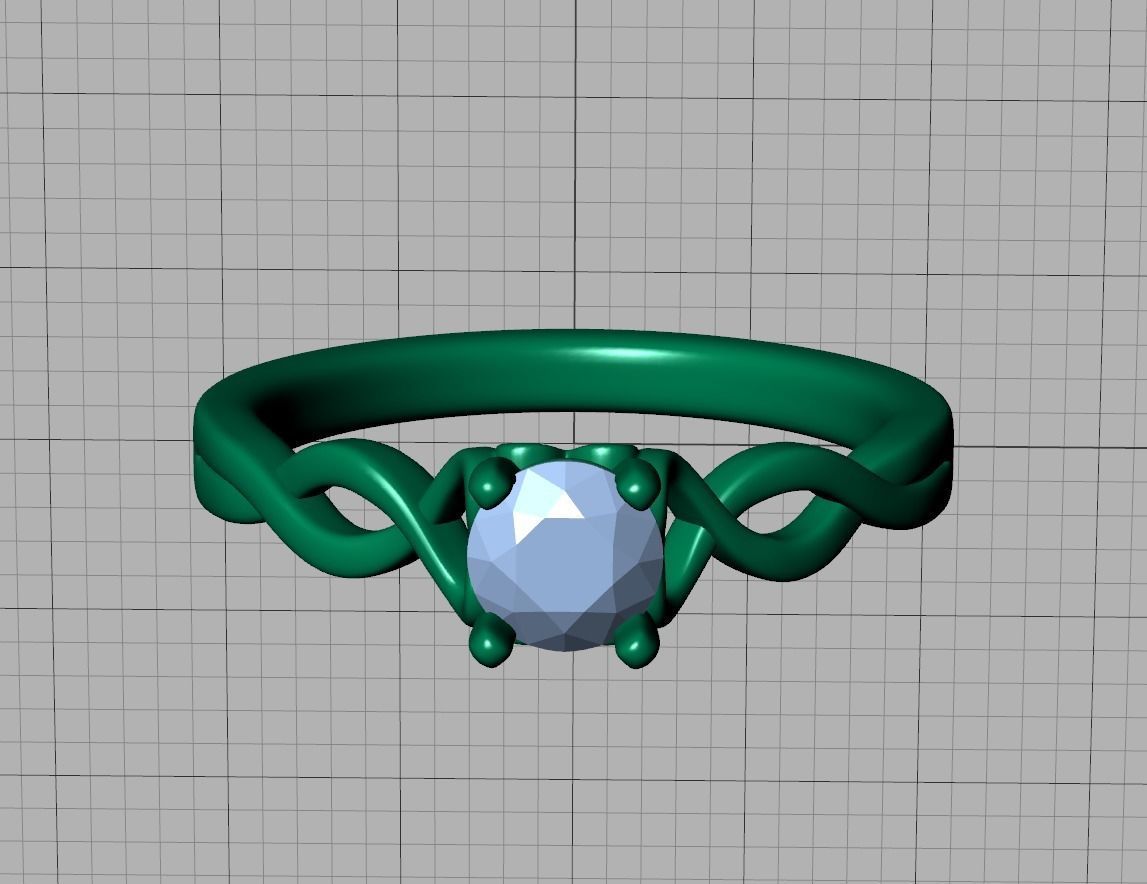 Diamond Solitaire Ring Half Carat Stone Heart Ring 3D print model_22