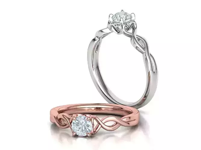 Diamond Solitaire Ring Half Carat Stone Heart Ring 3D print model