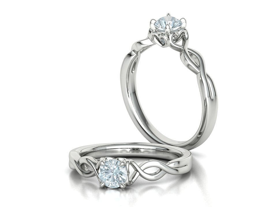 Diamond Solitaire Ring Half Carat Stone Heart Ring 3D print model_6