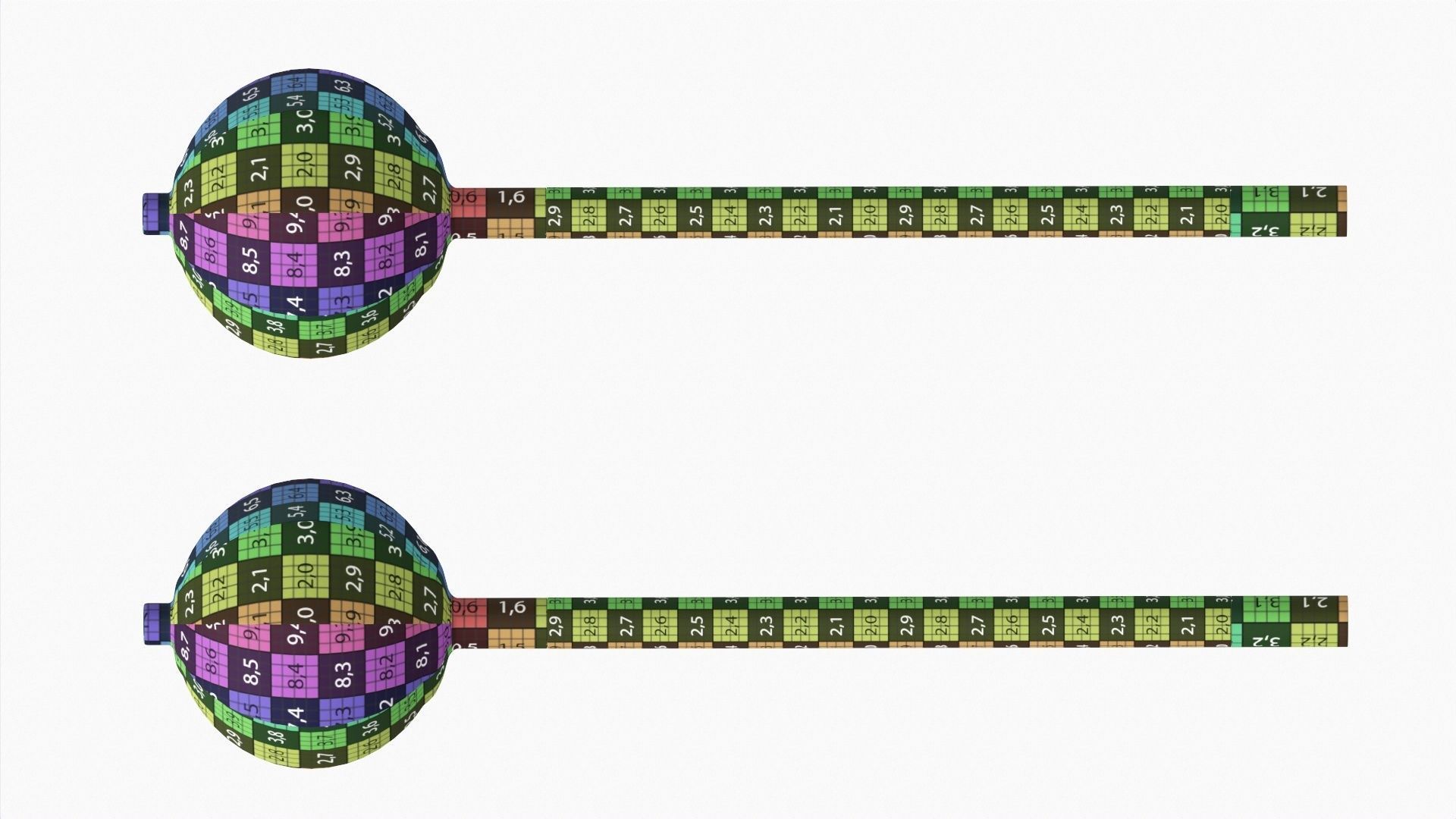 Melon hammer pair 3D model_7