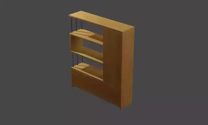 Modern Office Shelf Low-poly 3D model