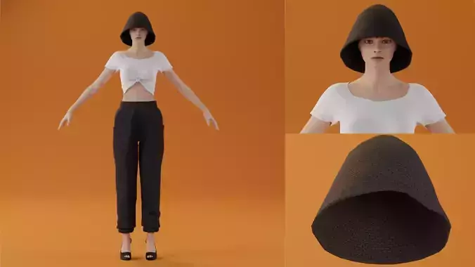 Knitting hat only v10 black color 