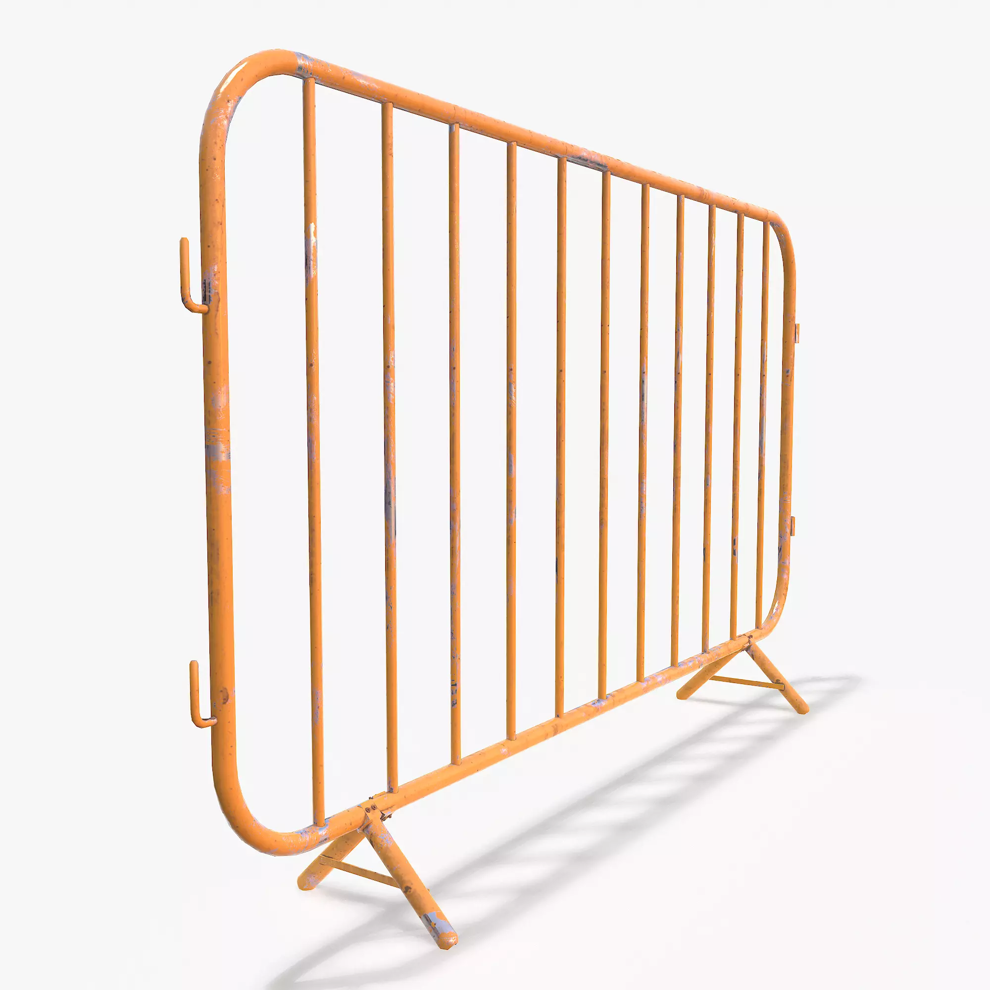 Yellow Crowd Control Barrier PBR 3D model Low-poly 3D model