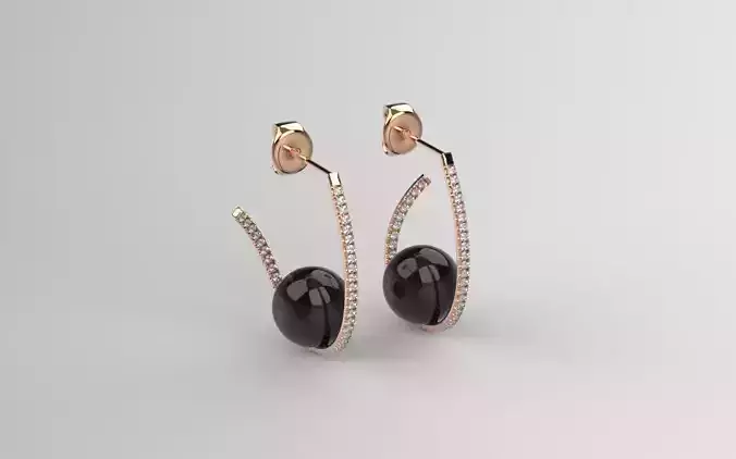 Pearl and diamonds Hoop earrings model for women 