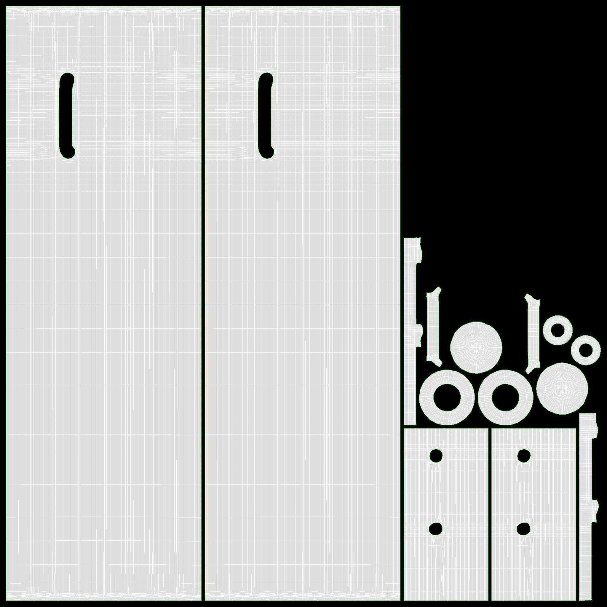 Nunchaku wood octagonal lace 3D model_7