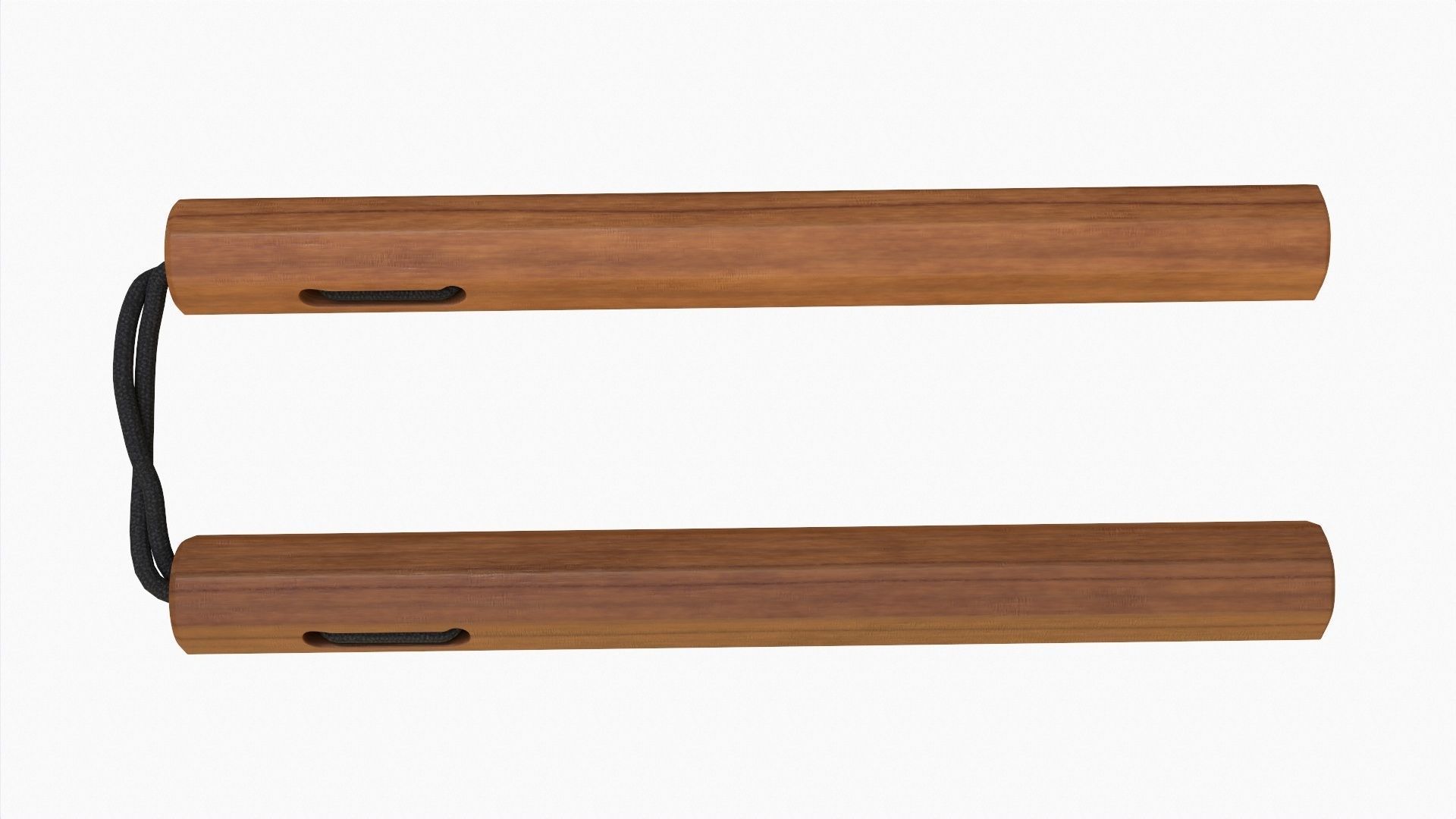 Nunchaku wood octagonal lace 3D model_2