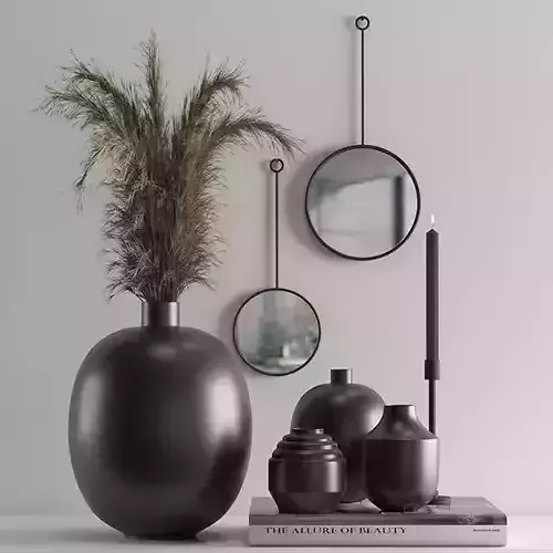 Decorative Set 2 vases and mirrors