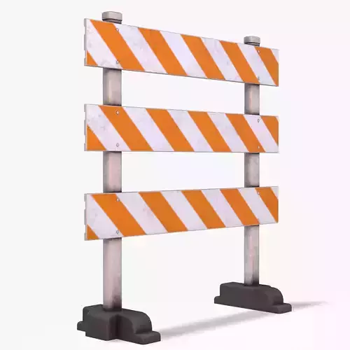 Roadworks Barricade Dirt PBR Low-poly 3D model