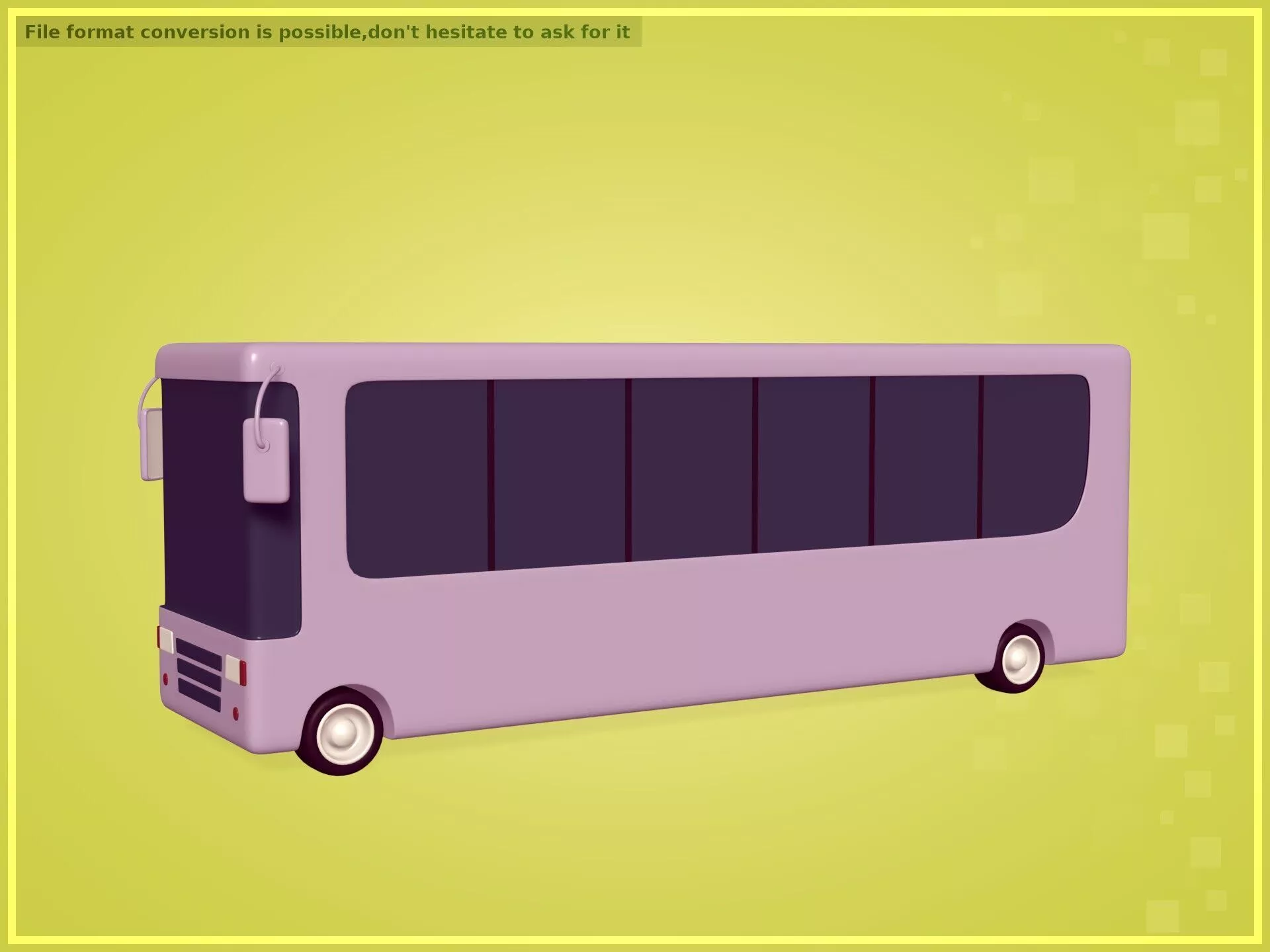 Cartoon Bus Low-poly 3D model