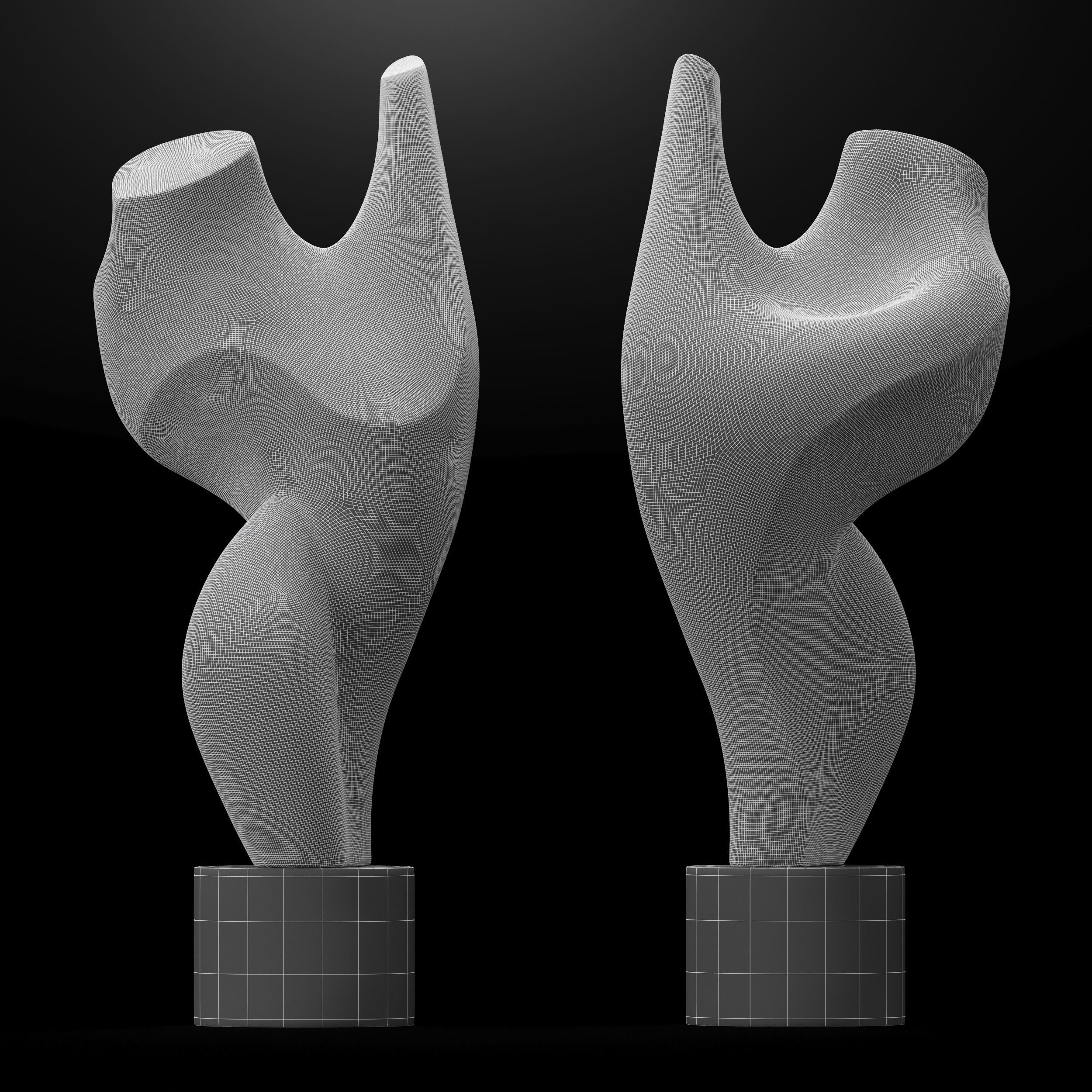 Pirouette Sculpture Italian Statuario marble 3D model_2