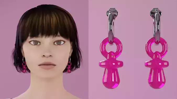  pacifier plastic earrings v6 