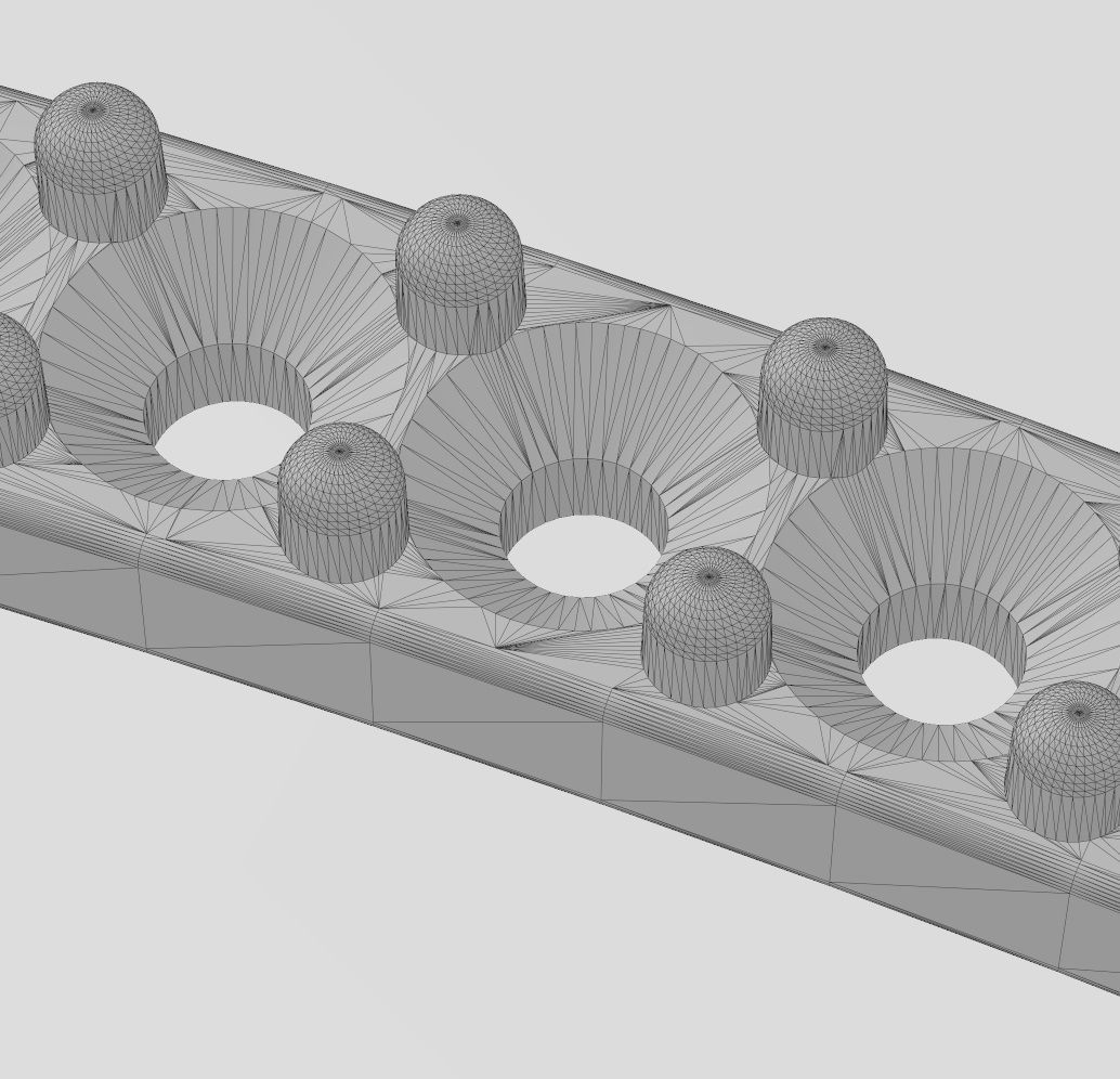 Simple diamond rounded bracelet plate 3D print model_12