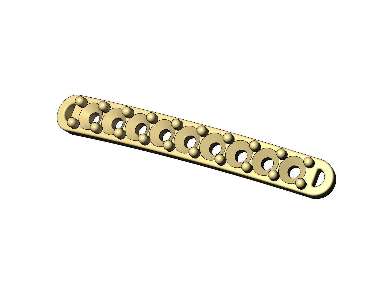 Simple diamond rounded bracelet plate 3D print model_5