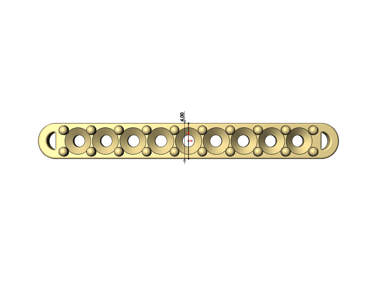 Simple diamond rounded bracelet plate 3D print model_8