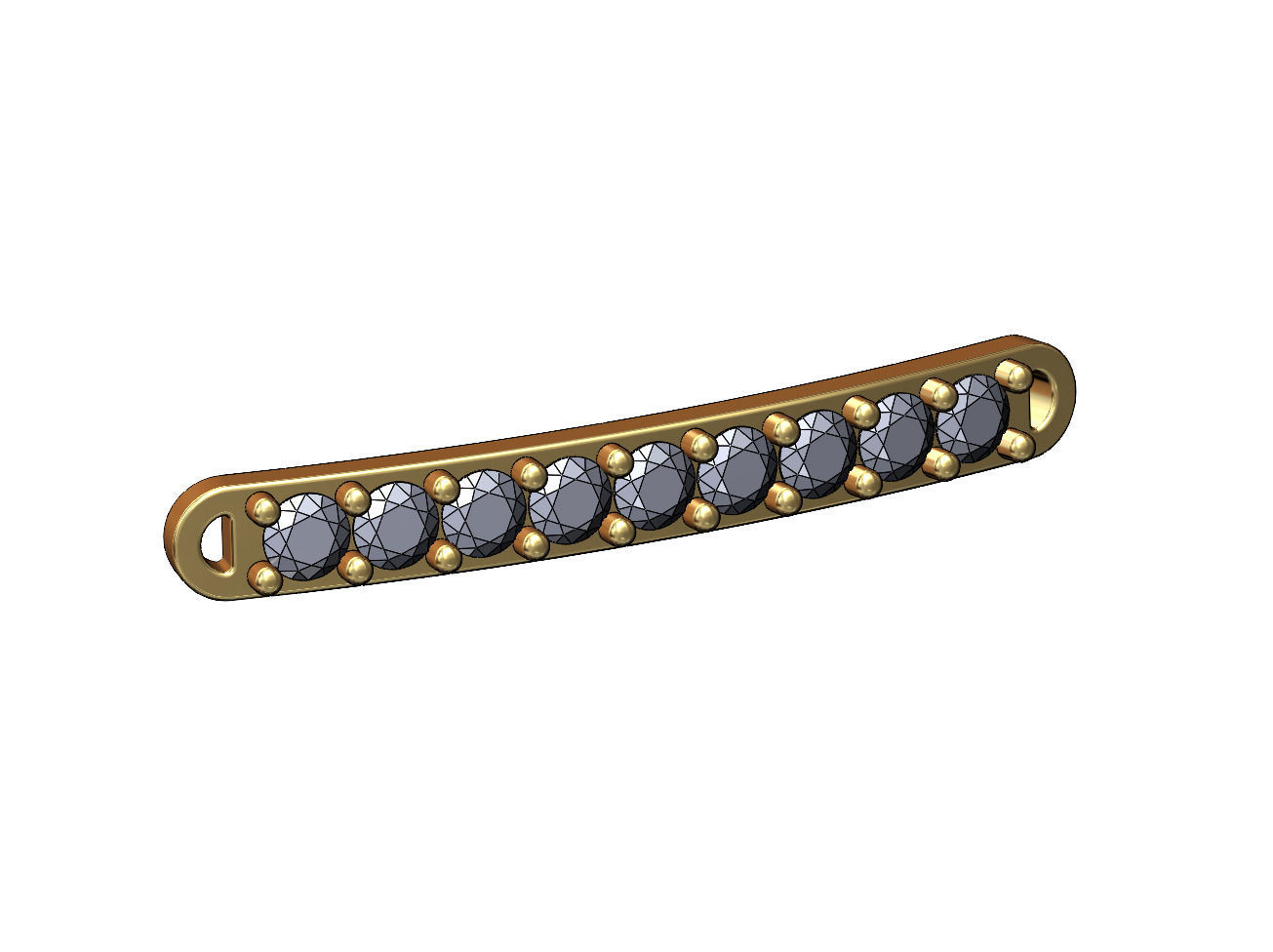 Simple diamond rounded bracelet plate 3D print model_2