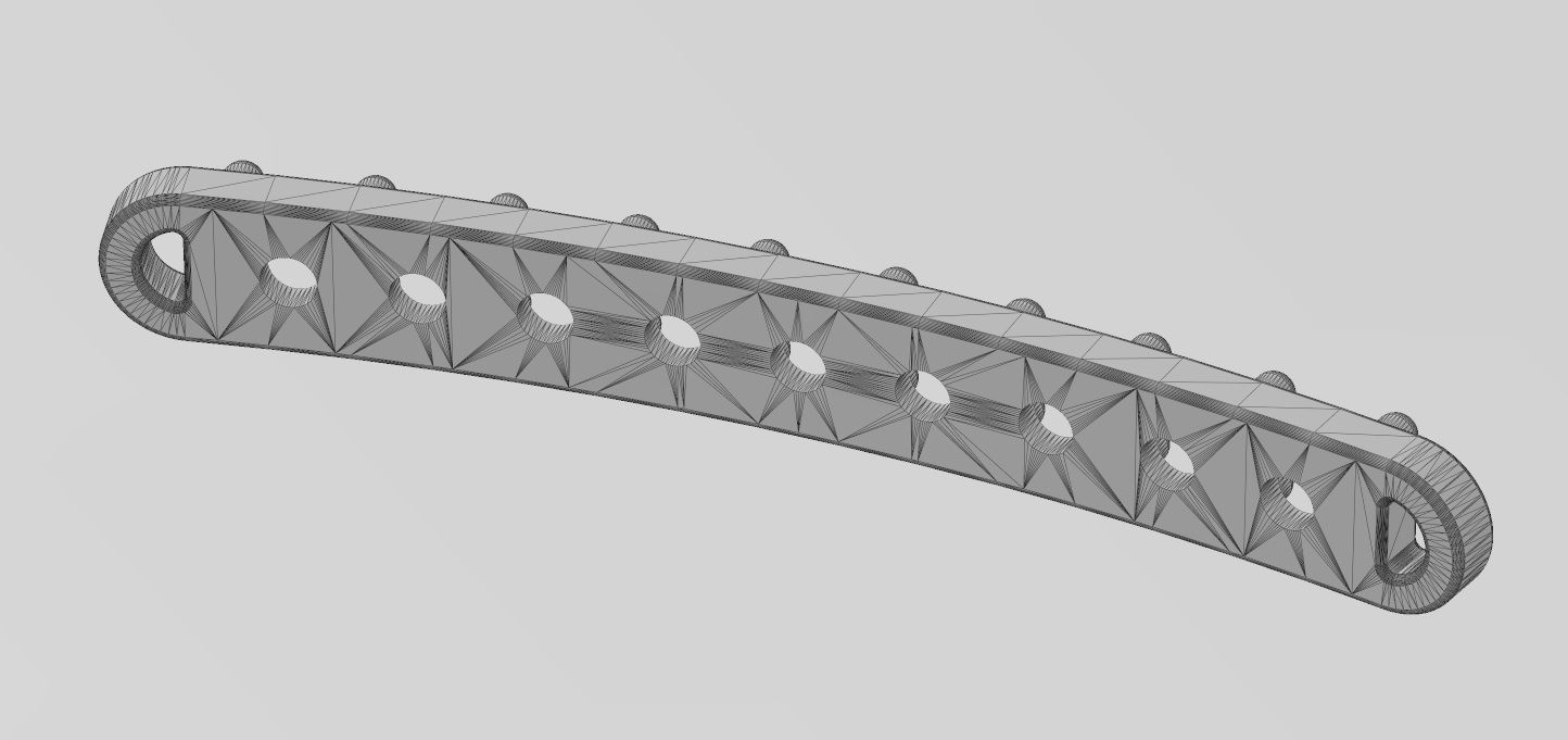 Simple diamond rounded bracelet plate 3D print model_11