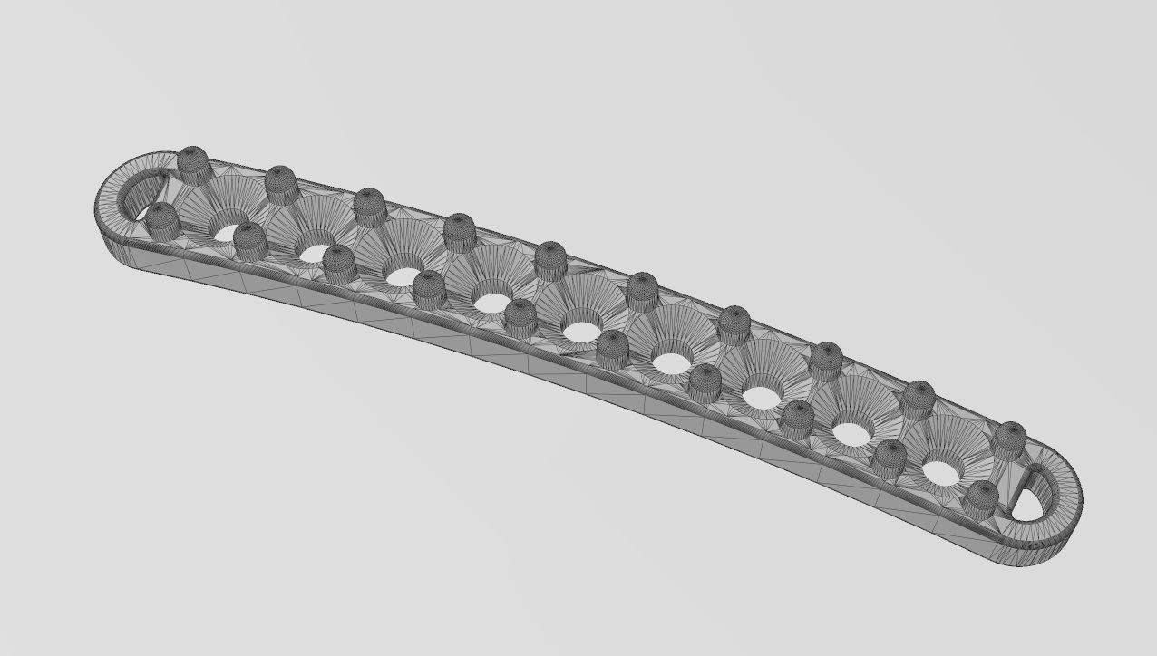 Simple diamond rounded bracelet plate 3D print model_10