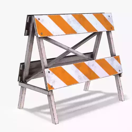 Roadworks Barricade Dirt PBR model Low-poly 3D model