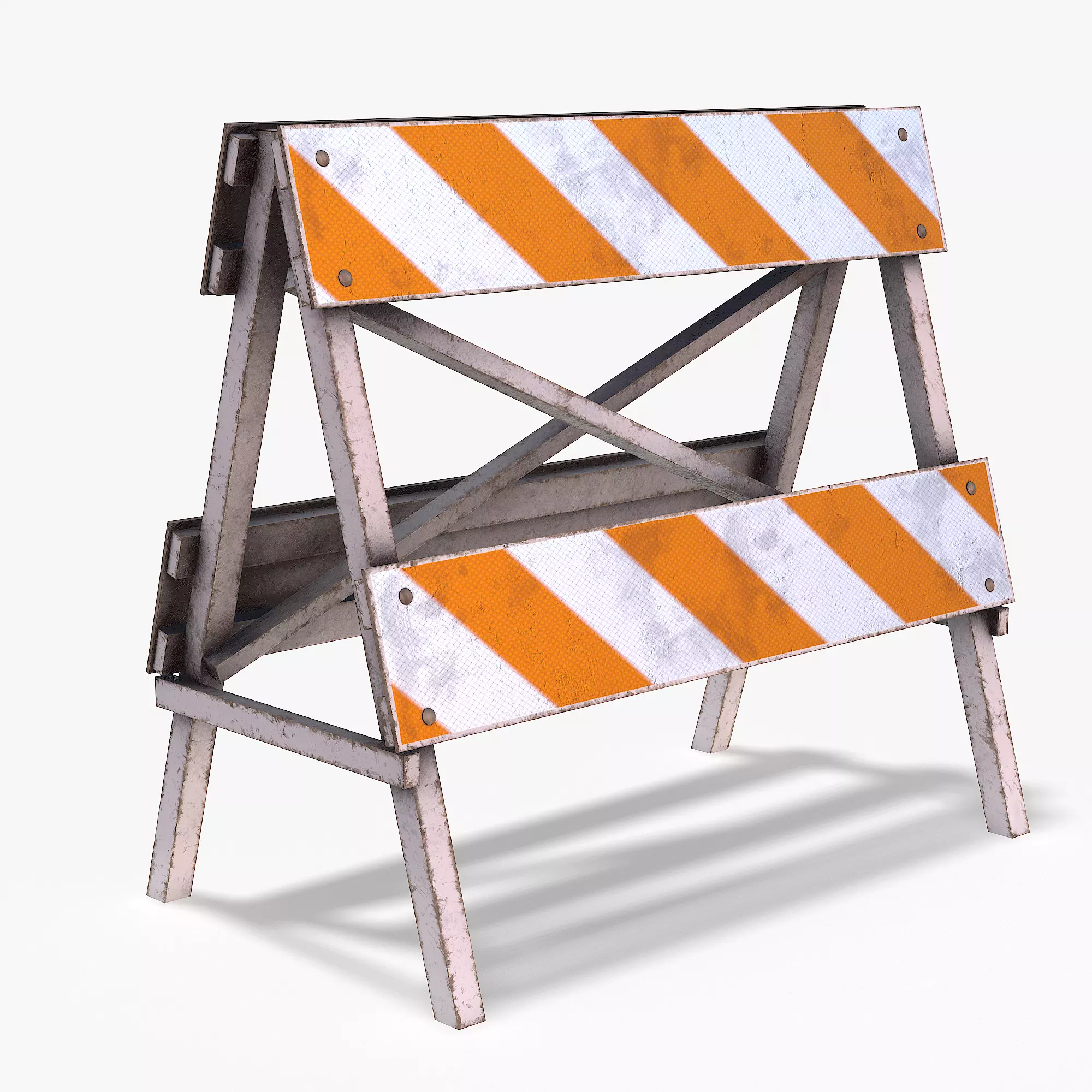 Roadworks Barricade Dirt PBR model Low-poly 3D model